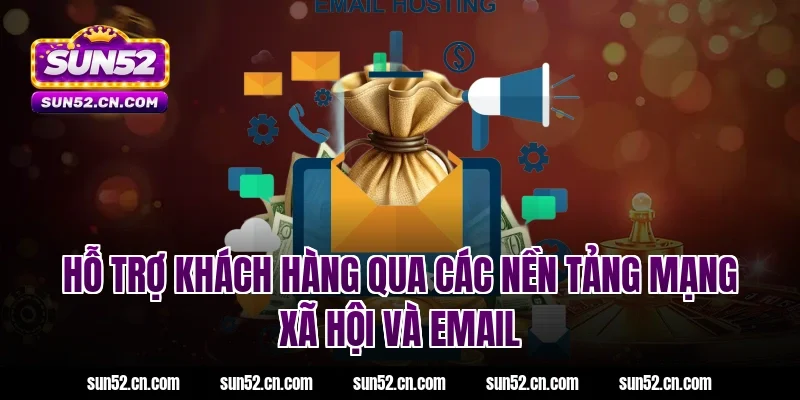 Hỗ trợ khách hàng liên hệ qua các nền tảng mạng xã hội và Email
